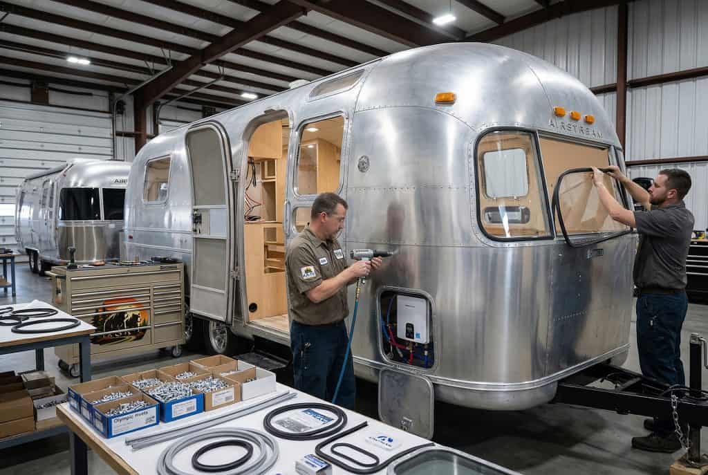 Airstream trailer repair and maintenance services at KA RV Repair.