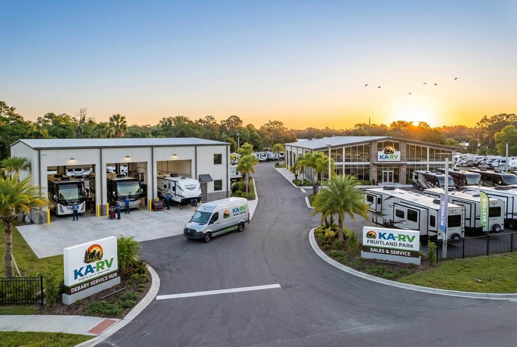 RV service and repair facility specializing in motorhomes and trailers at KA RV Repair.