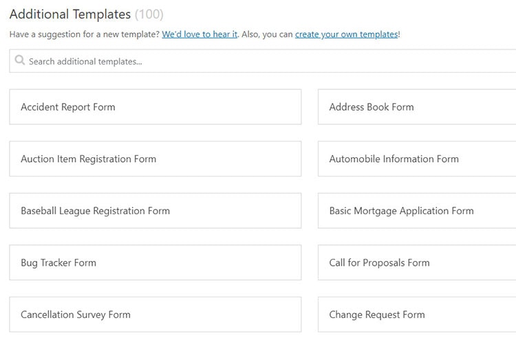 additional form templates