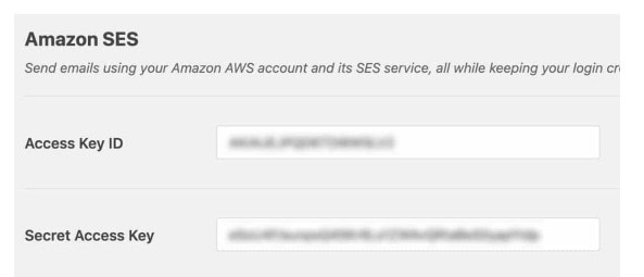 amazon secret keys wordpress