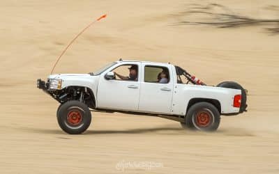 family huckster on dunes