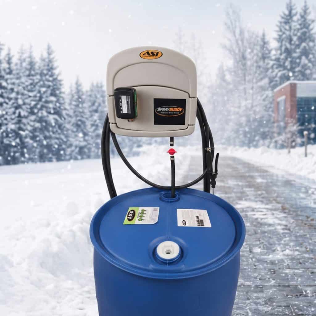Liquid Snow Shovel for snow removal with applicator system.
