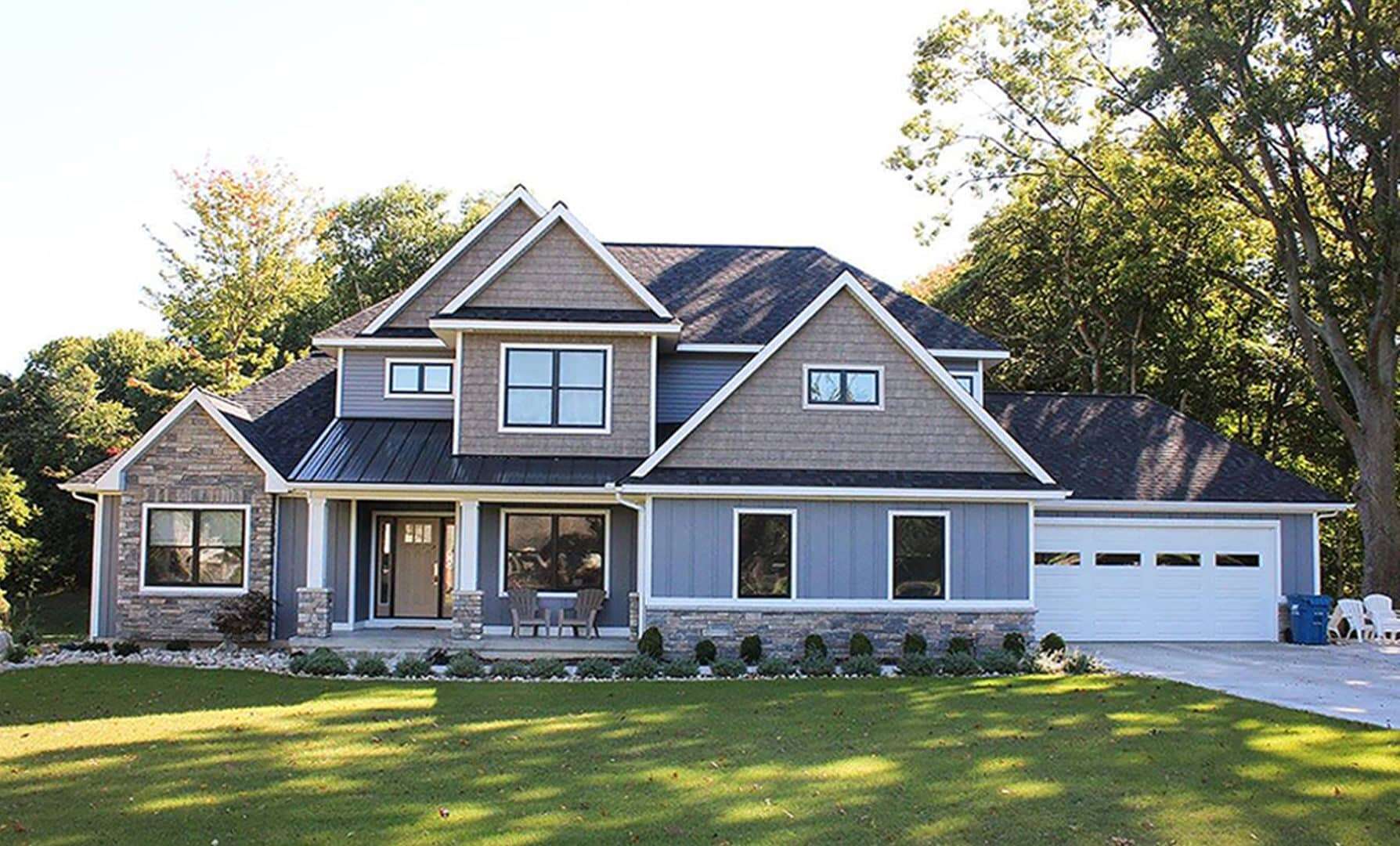 Beautiful modern craftsman-style house with spacious yard and contemporary design.