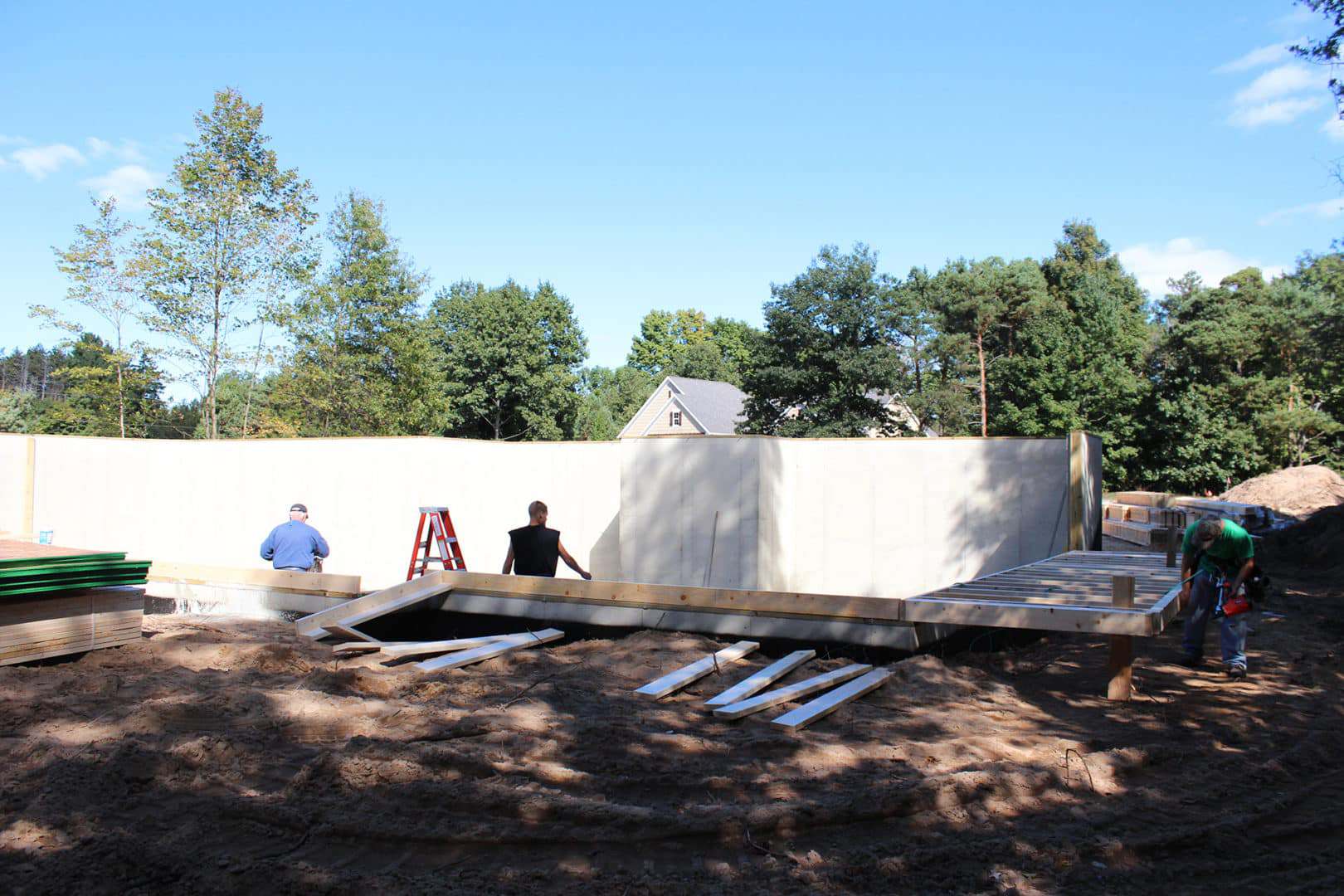 New residential home foundation under construction by Livingston Homes.