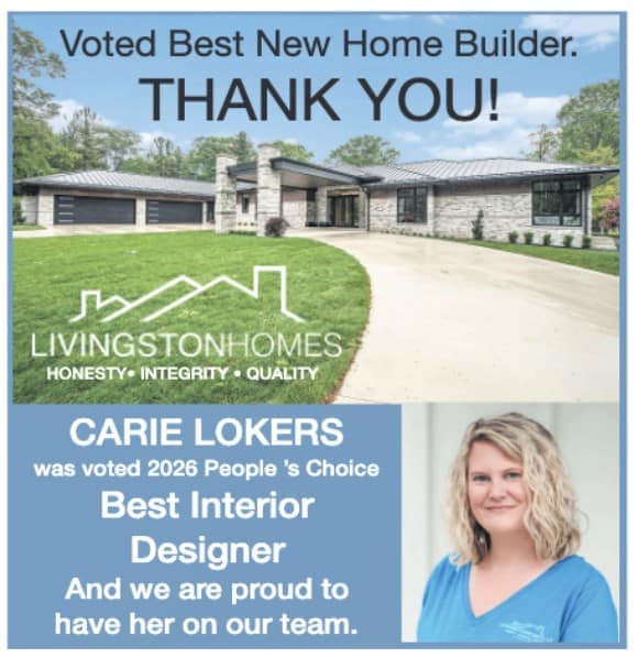 Livingston Homes celebrates award for best new home builder and interior designer.