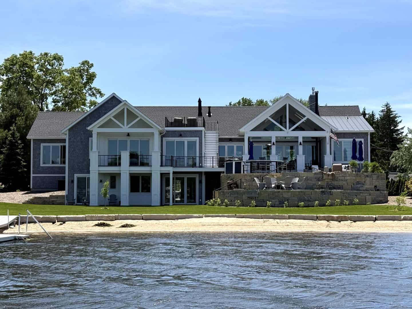 Waterfront luxury home by Livingston Homes LLC.