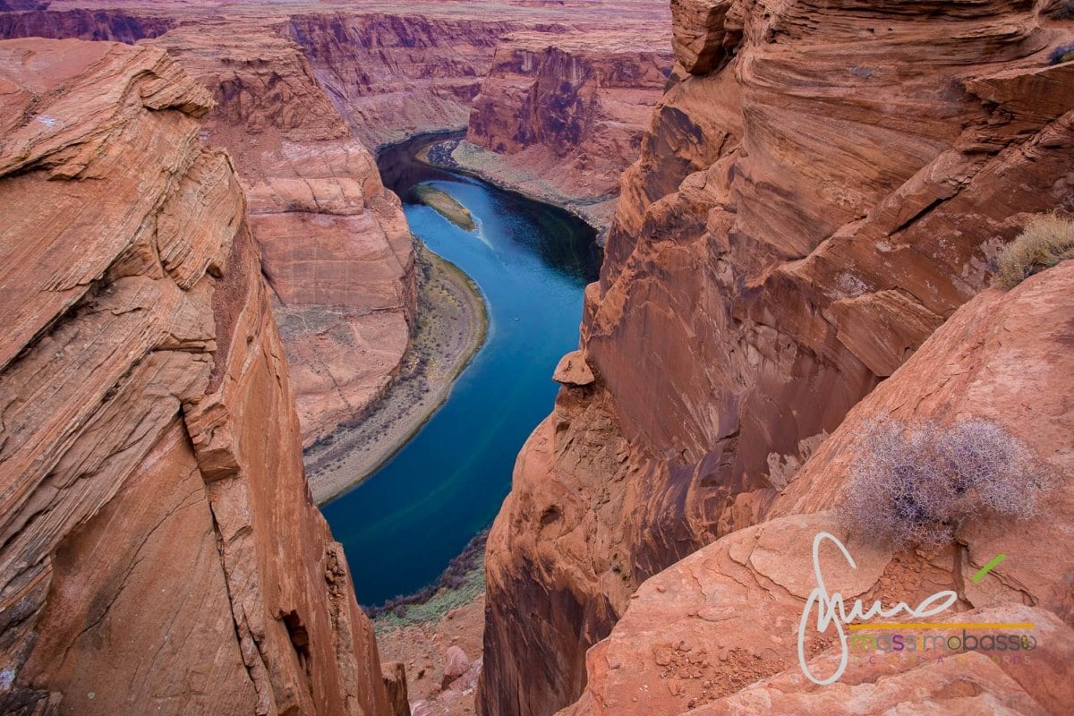 Vista di dettaglio di un particolare del canyon di Horseshoe Bend