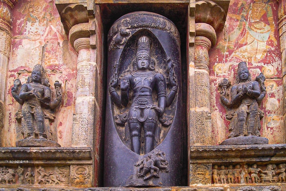 Lingodbhava al Tempio Airavatesvara, Darasuram, Tamil Nadu, India