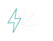 Stylized cannabis leaf with lightning bolt, representing Michigan's cannabis culture.