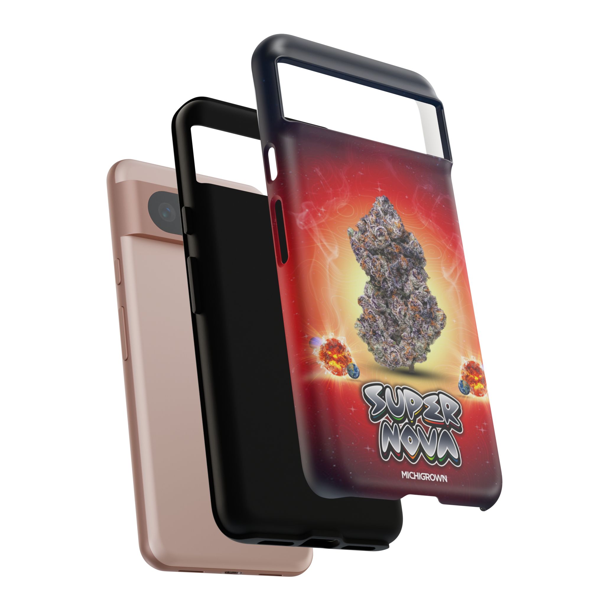 Colorful Super Nova phone case with galaxy design for iPhone.