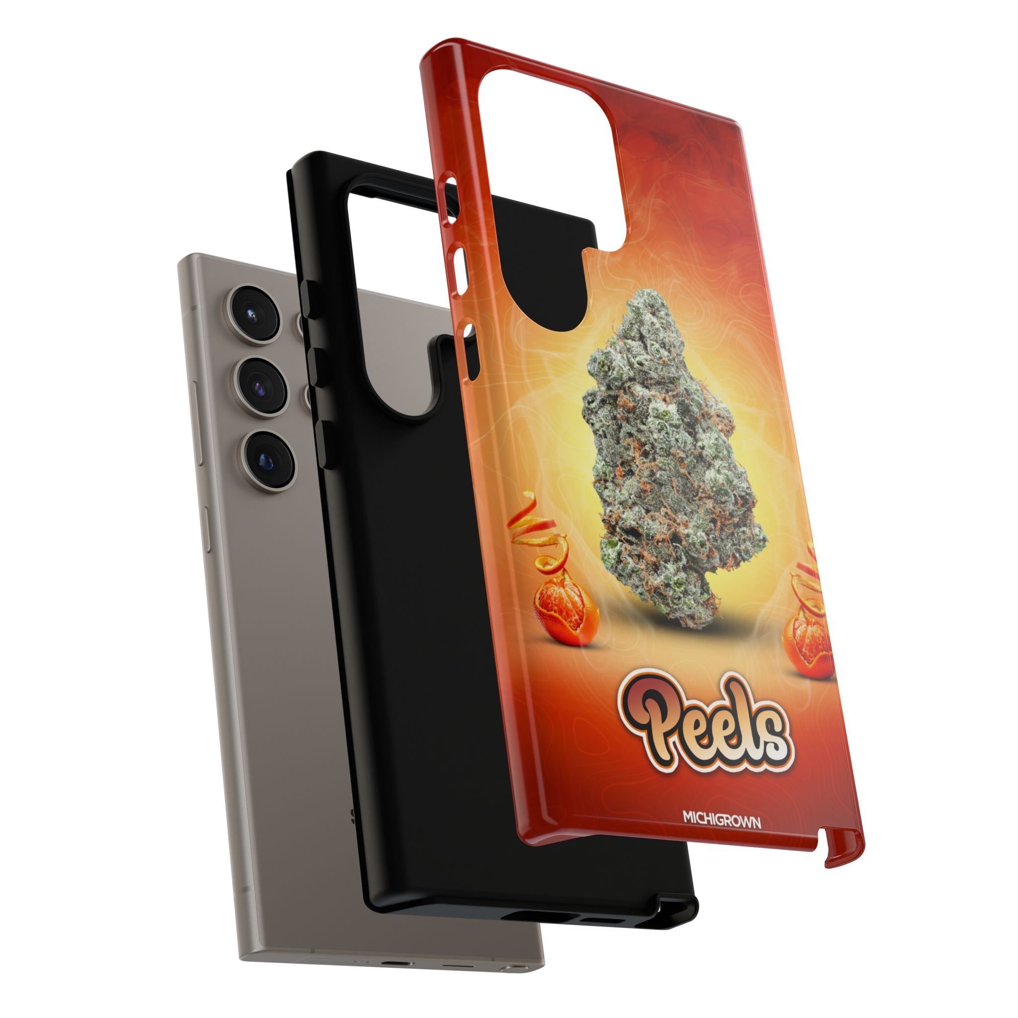 Phone case featuring cannabis bud design for PEELS PHONE CASE.