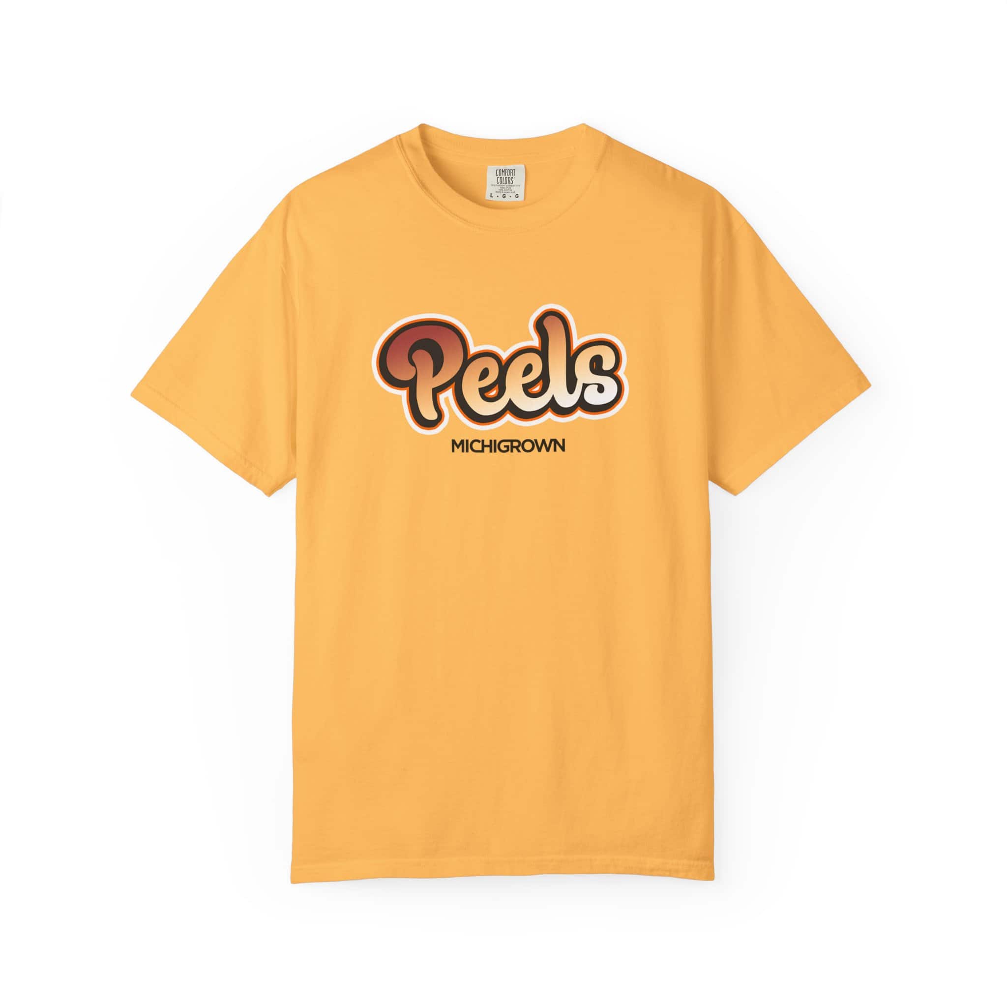 Yellow T-shirt with Peds Michigrown logo for Peels.