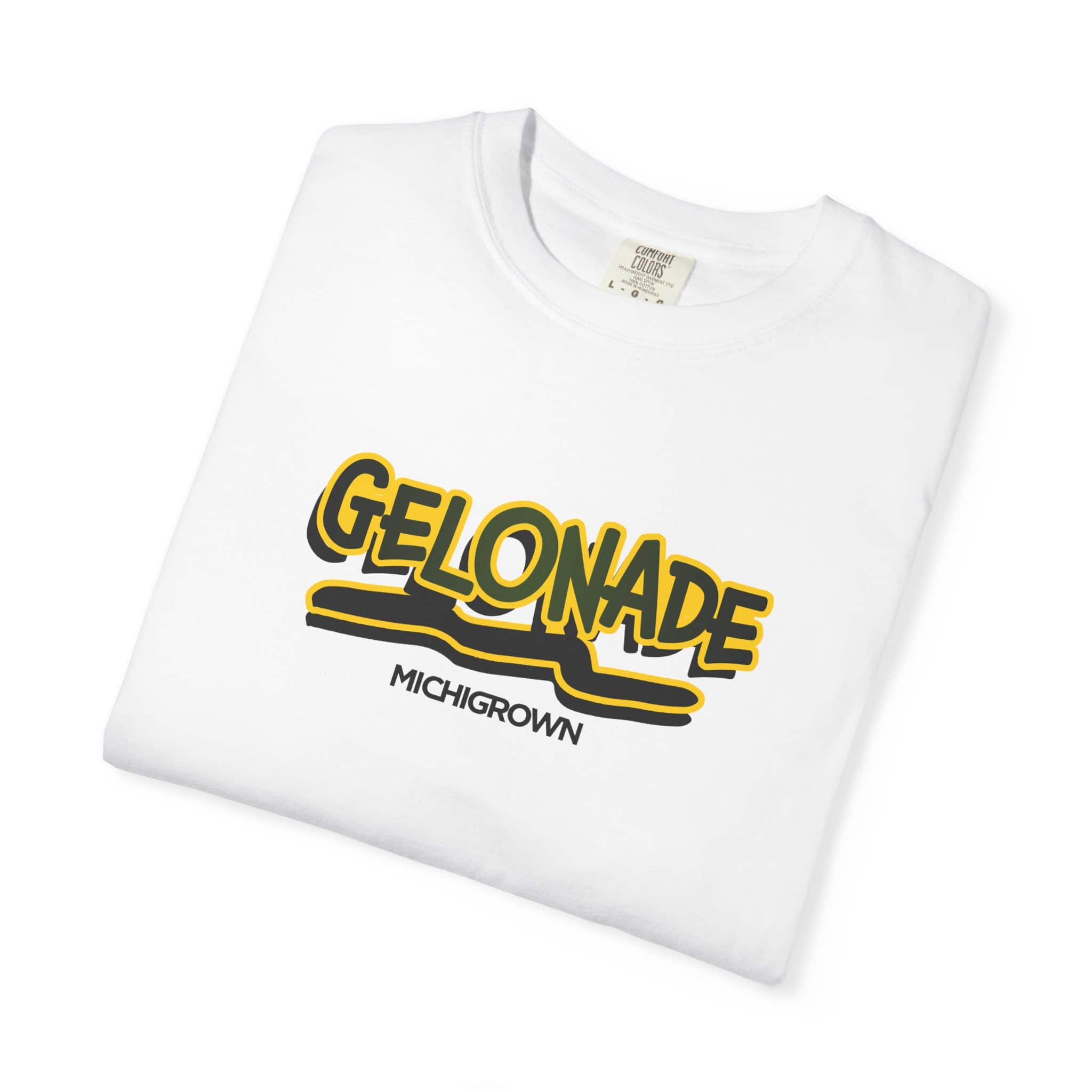 White T-shirt with Gelonade logo and Michigrown branding.