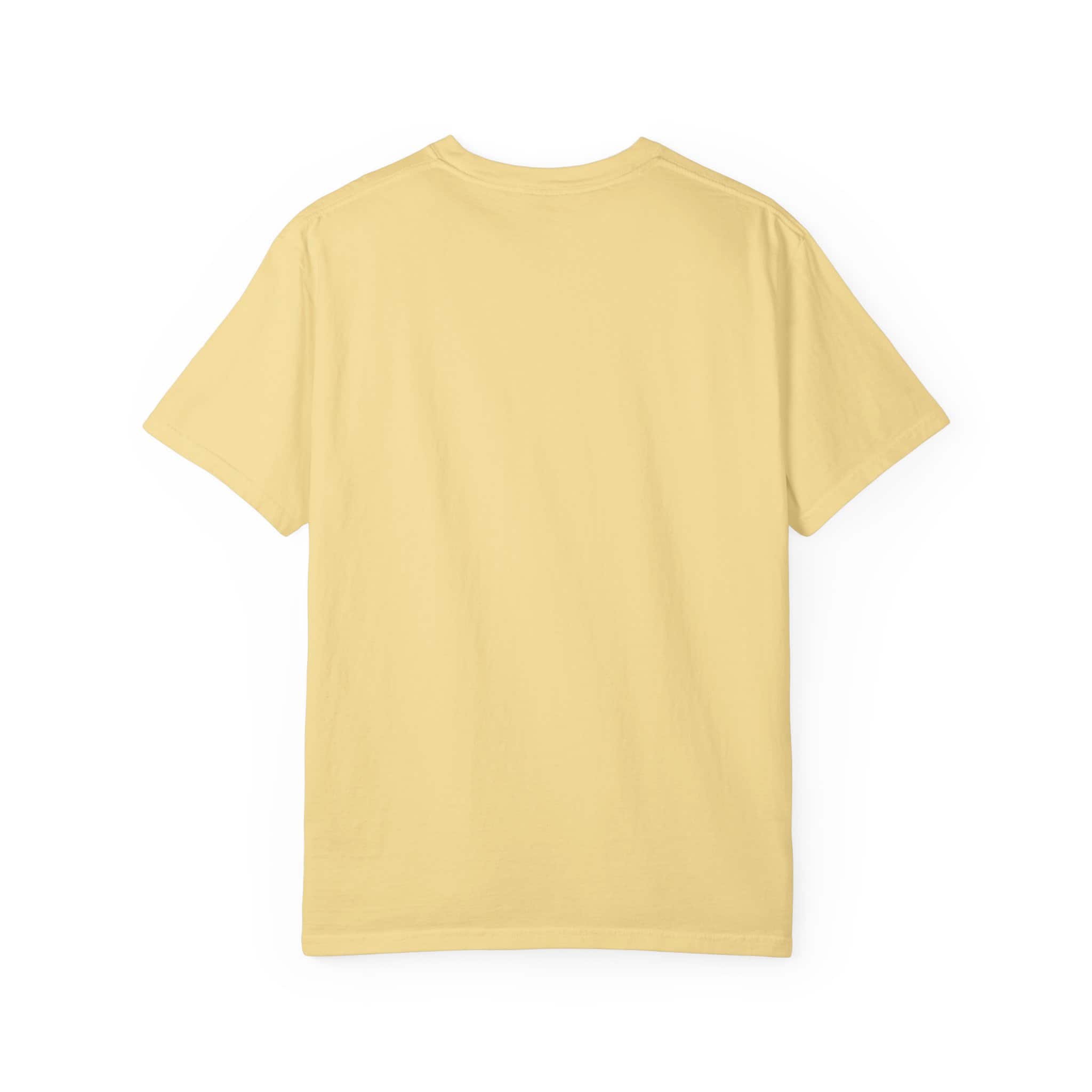 Plain yellow Gassious Clay T-shirt on white background.