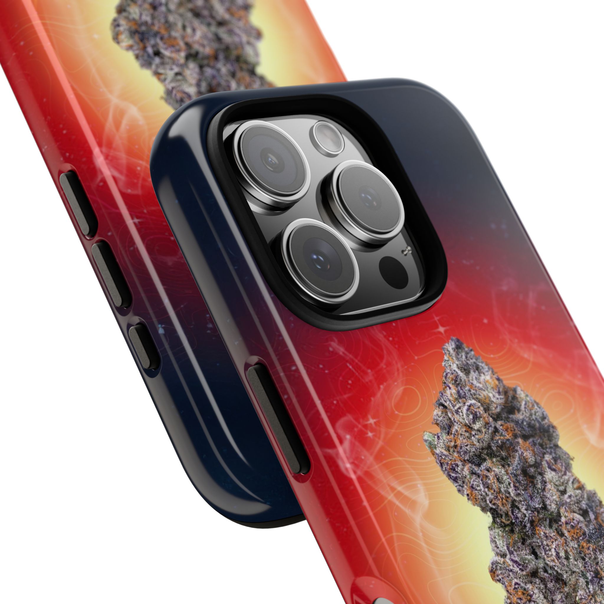 Phone case with cannabis plant design for iPhone 13 Pro.