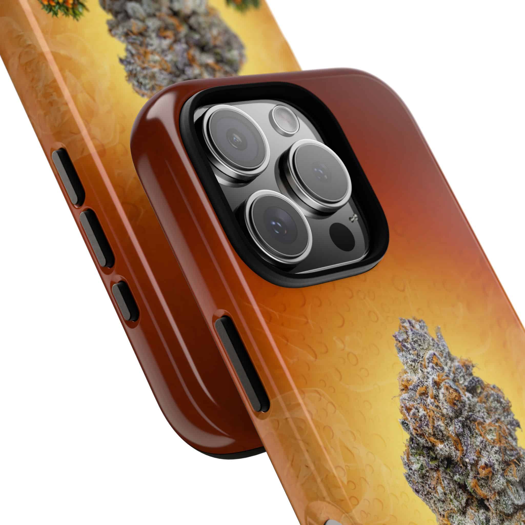 GELONADE phone case featuring cannabis plant design for iPhone.