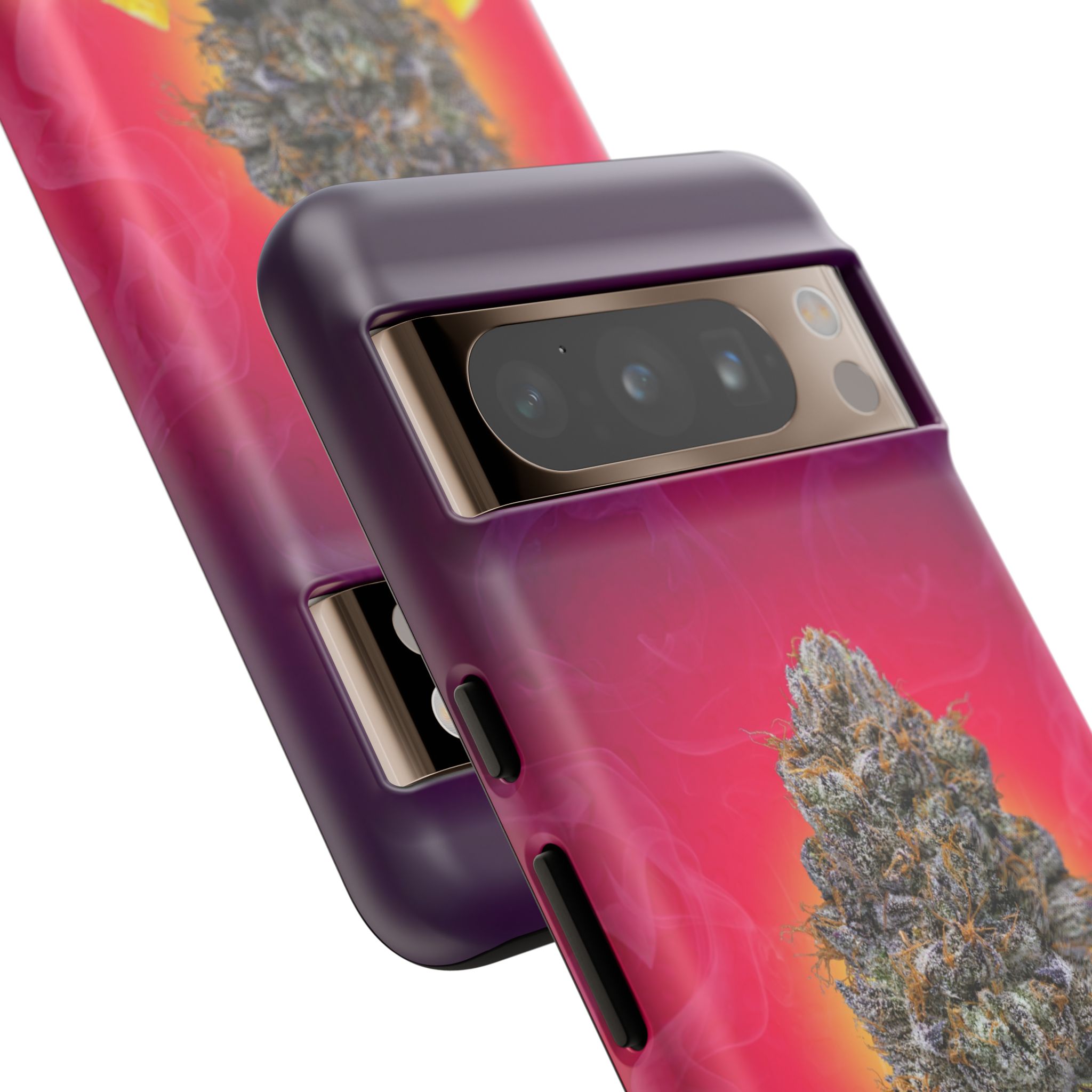 Phone case featuring cannabis plant artwork for Samsung Galaxy S10.
