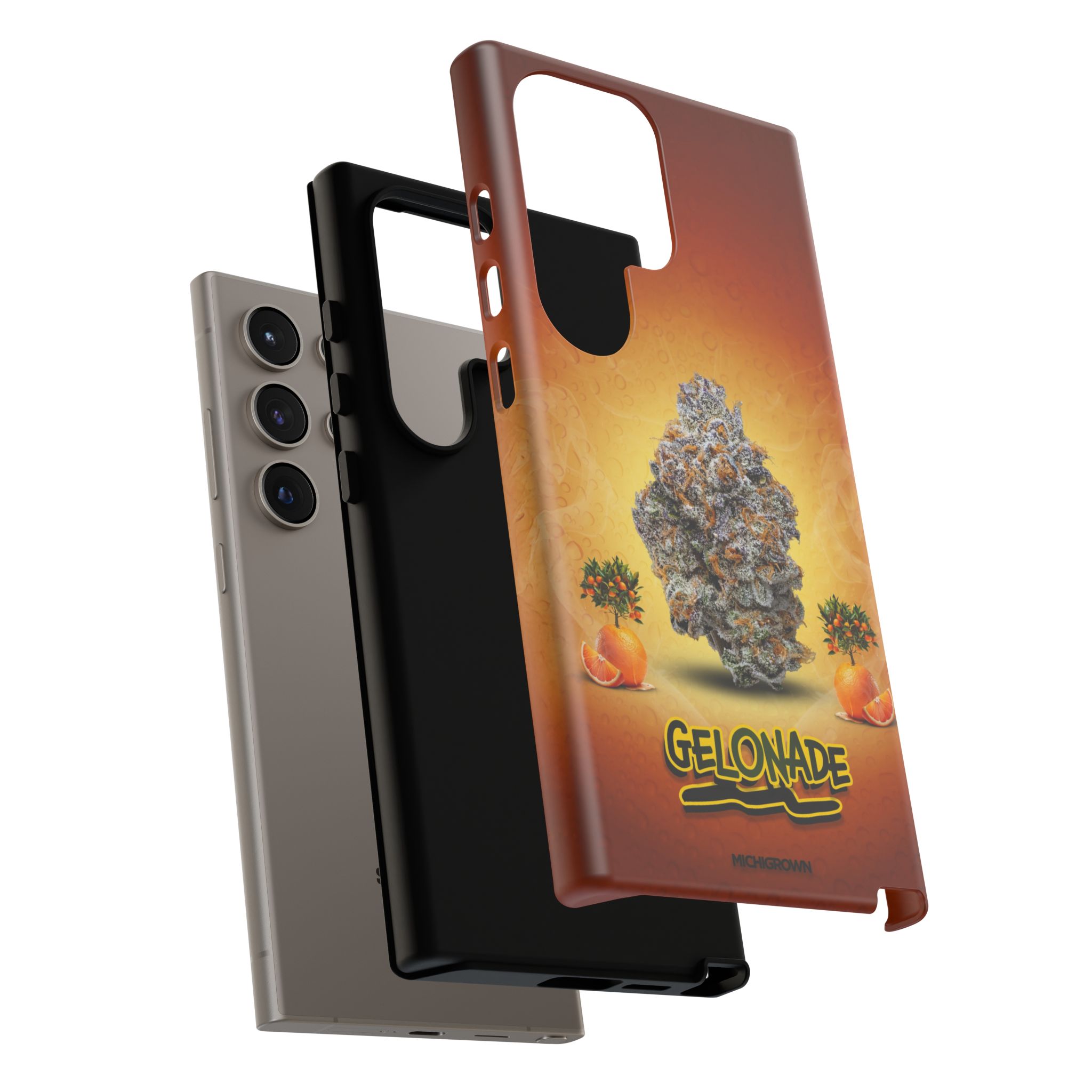 GELONADE phone case with cannabis-themed design for Samsung Galaxy phones.