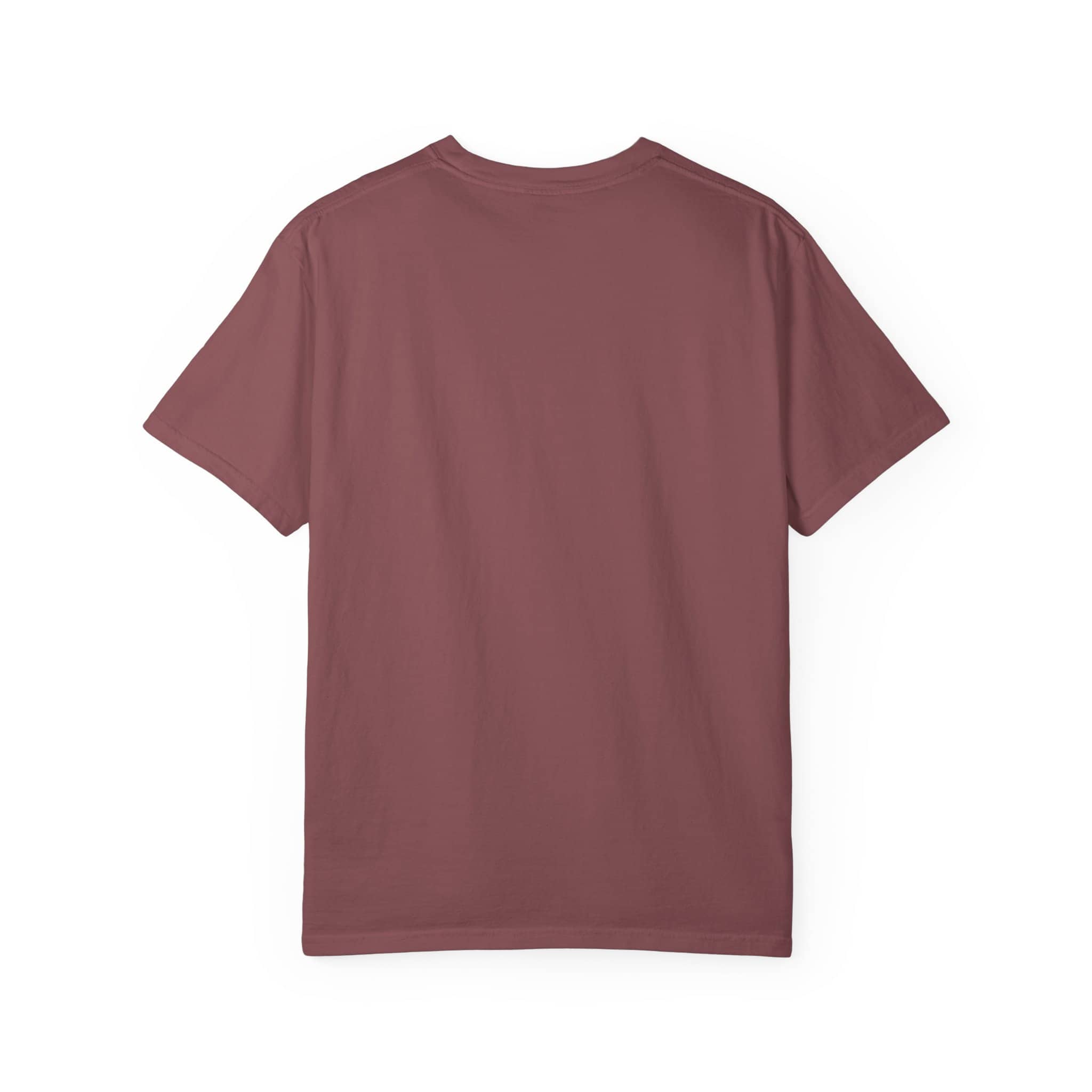 Plain burgundy Gassious Clay T-shirt with round neck and short sleeves.