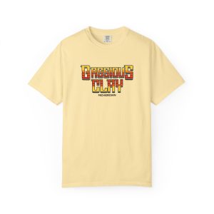 Yellow Gassious Clay T-shirt with bold logo design.
