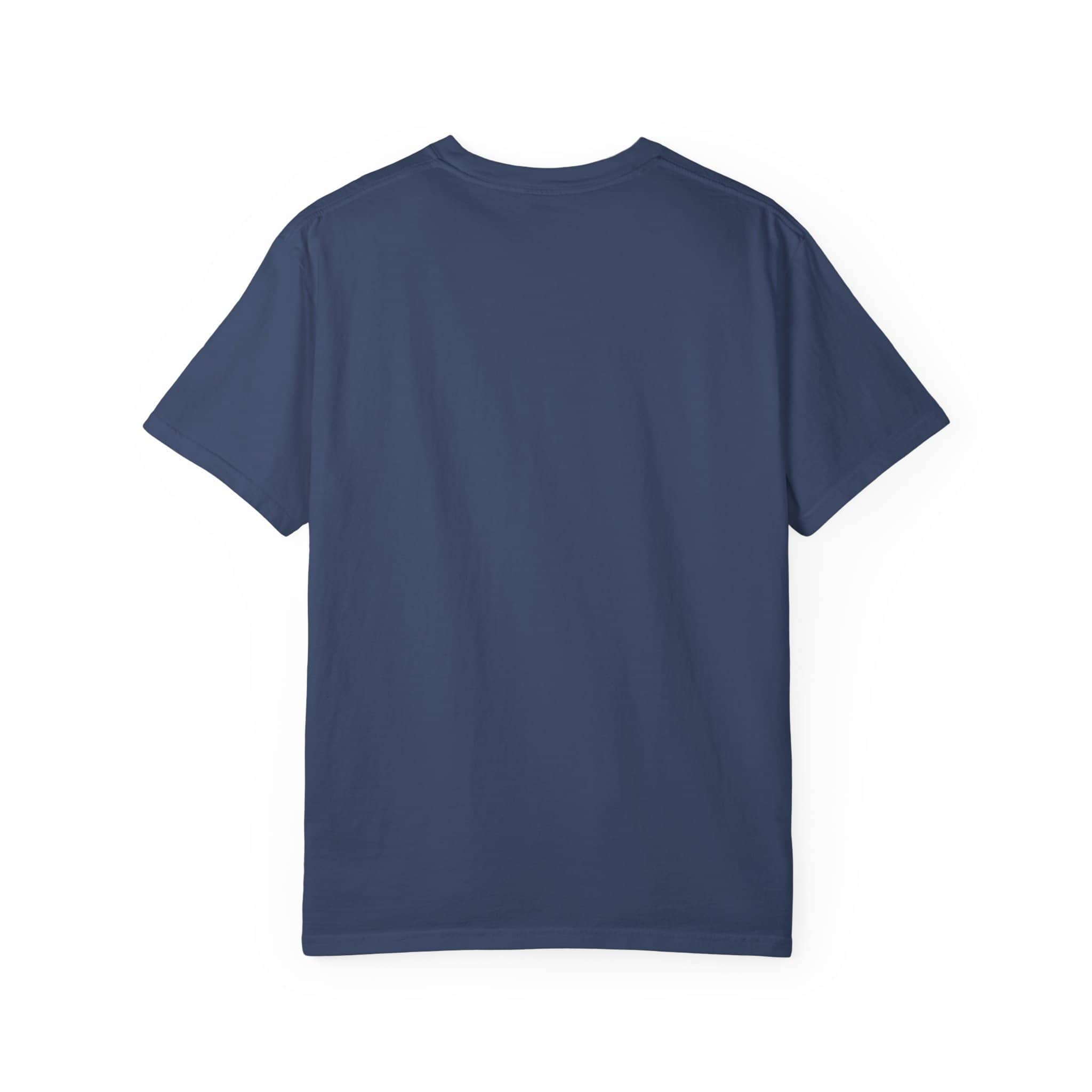 Plain navy blue Roxberry T-shirt with short sleeves and round neck.