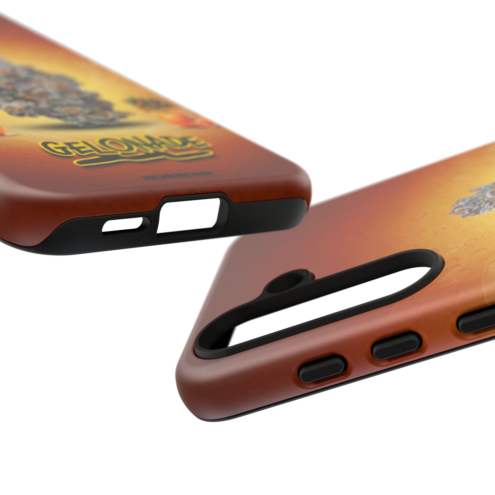 GELONADE phone case with colorful design and precise cutouts for buttons.
