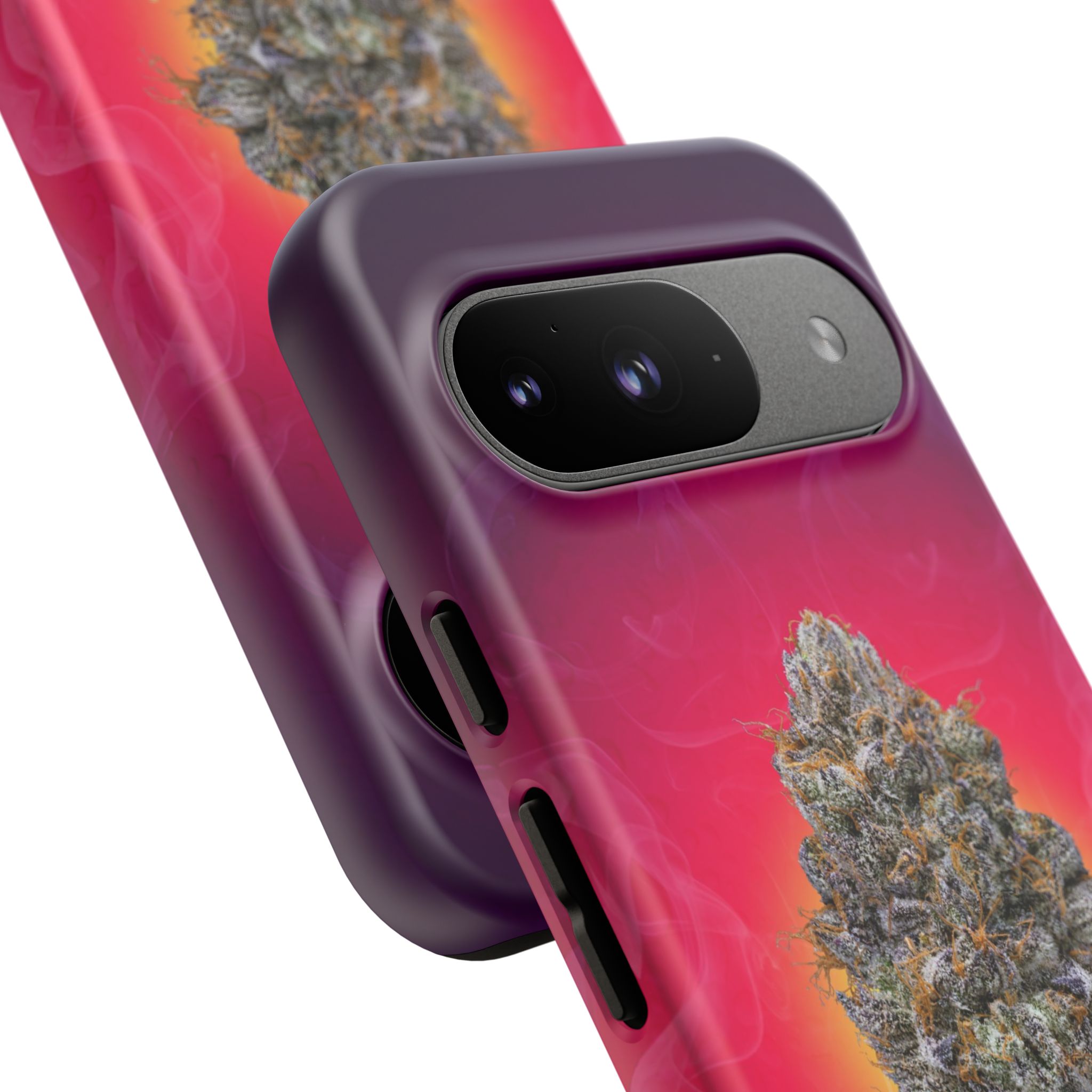 Colorful Runtz cannabis leaf phone case for iPhone.