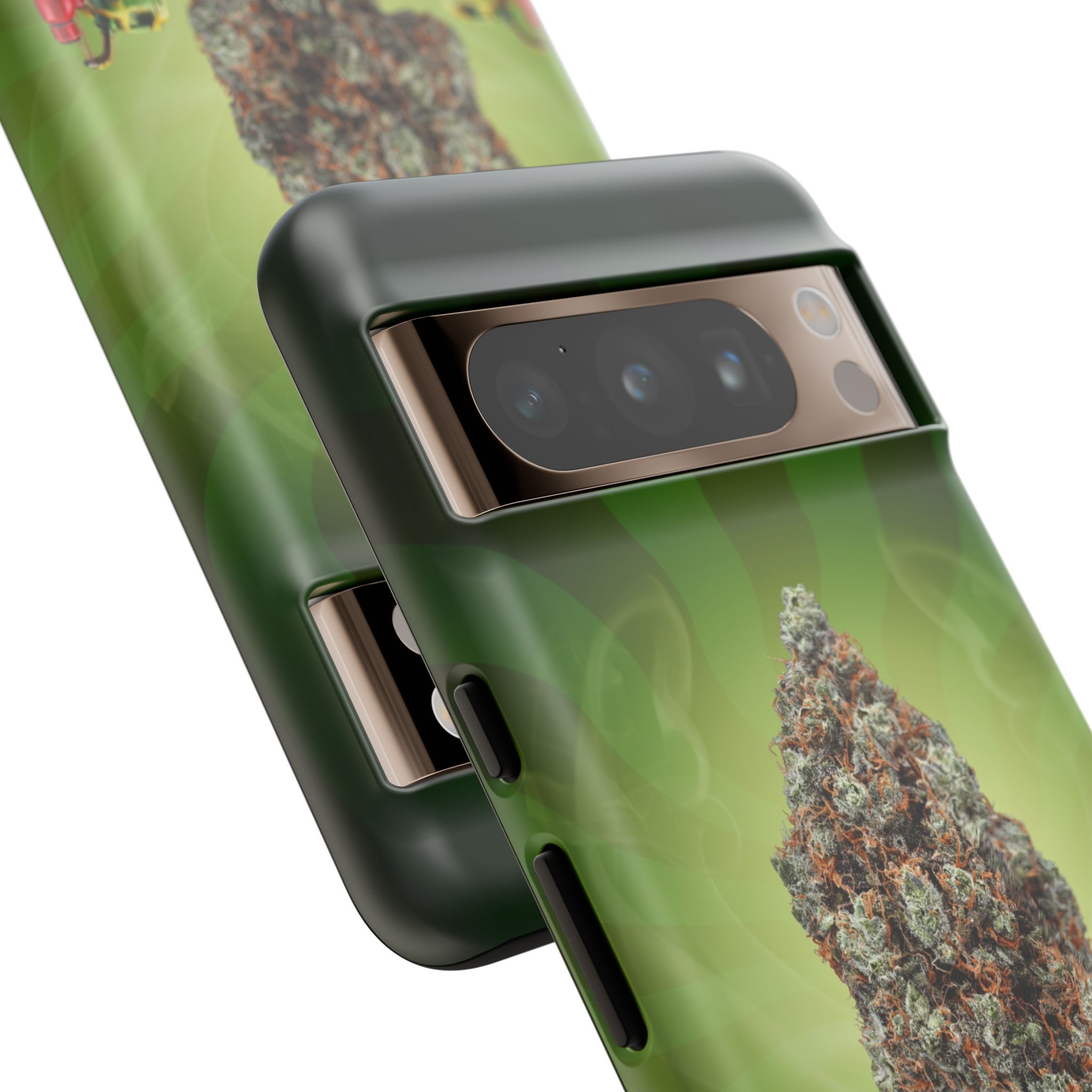 Green cannabis leaf design phone case for Samsung Galaxy S21.