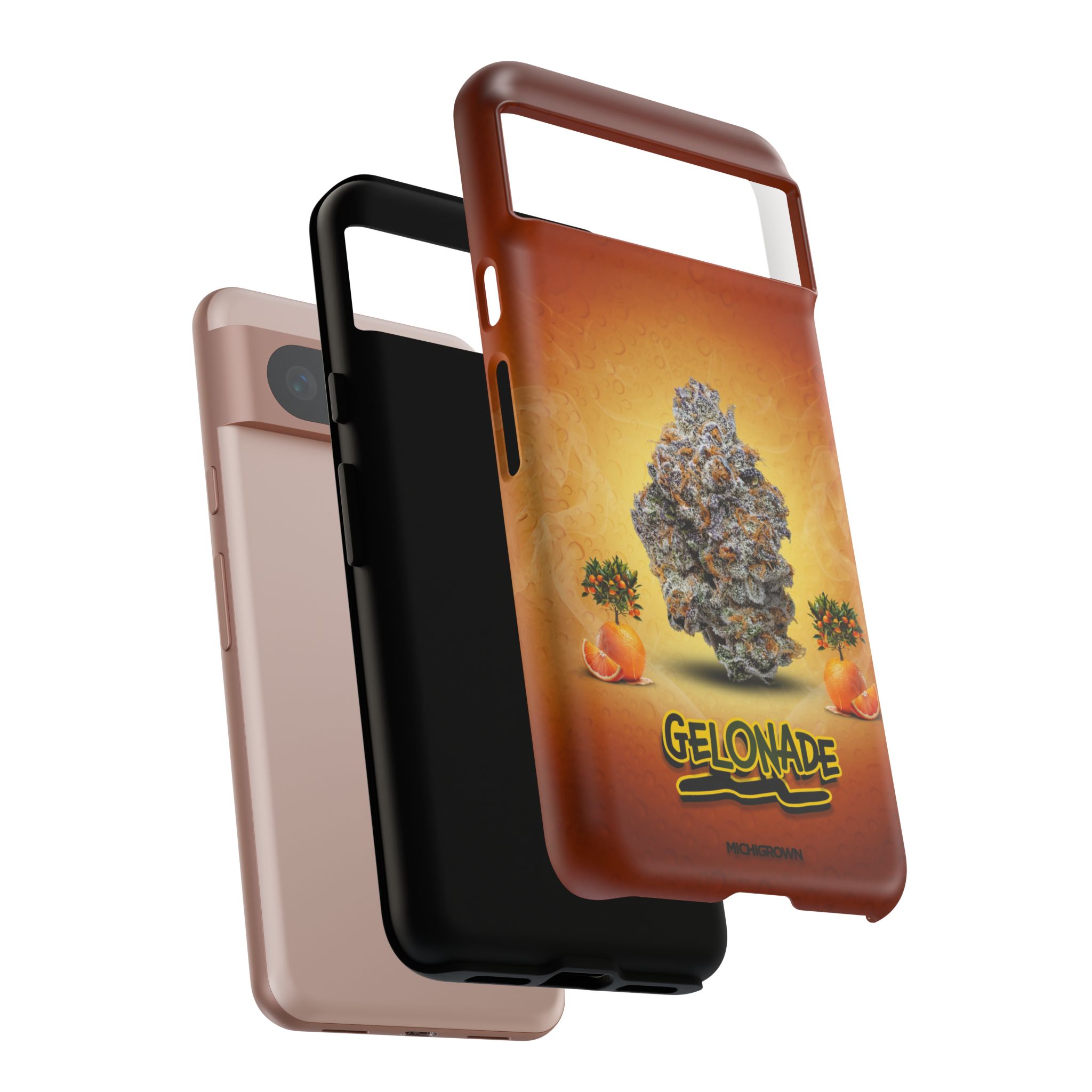 GELONADE phone case with cannabis leaf design for iPhone.