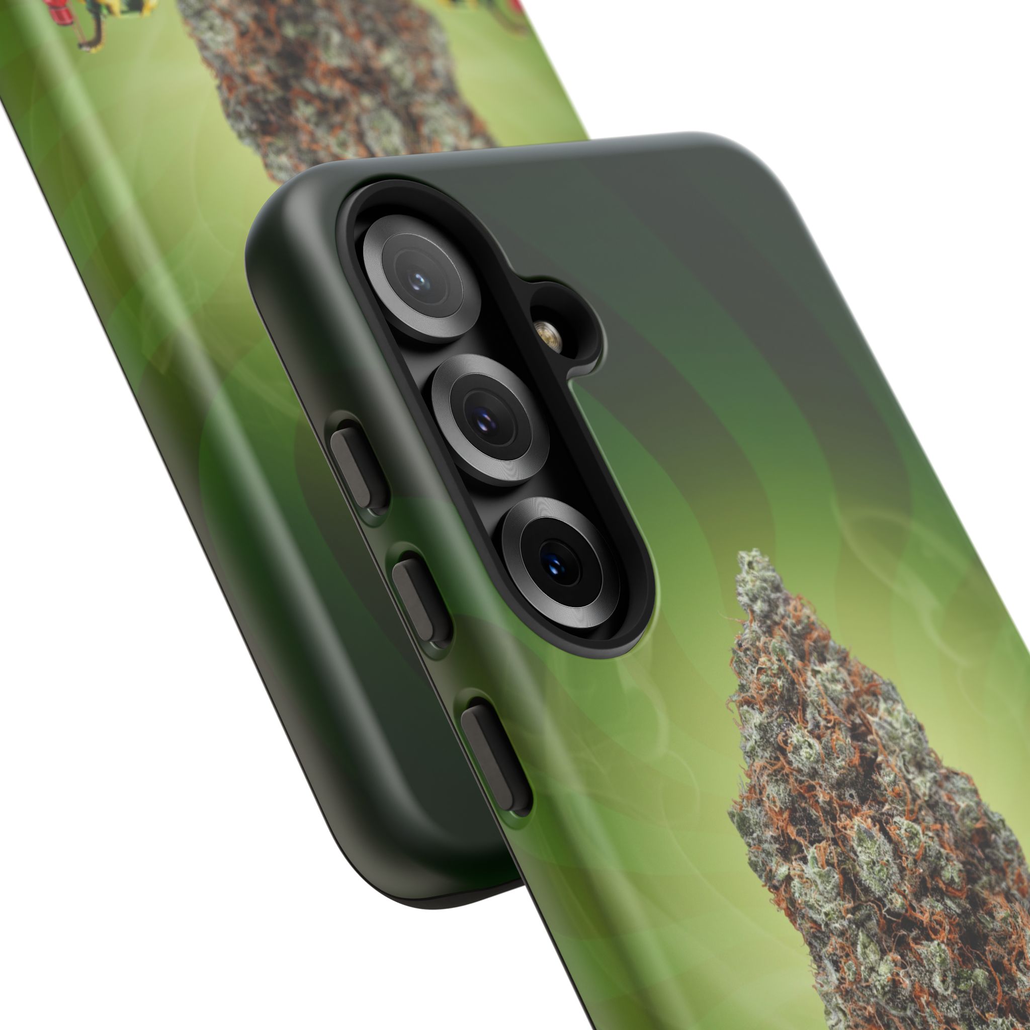 Phone case with cannabis leaf design for iPhone.