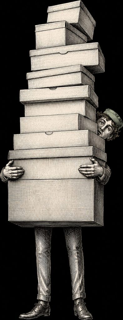 Stack of books with a skeleton peeking out, emphasizing curiosity and learning.