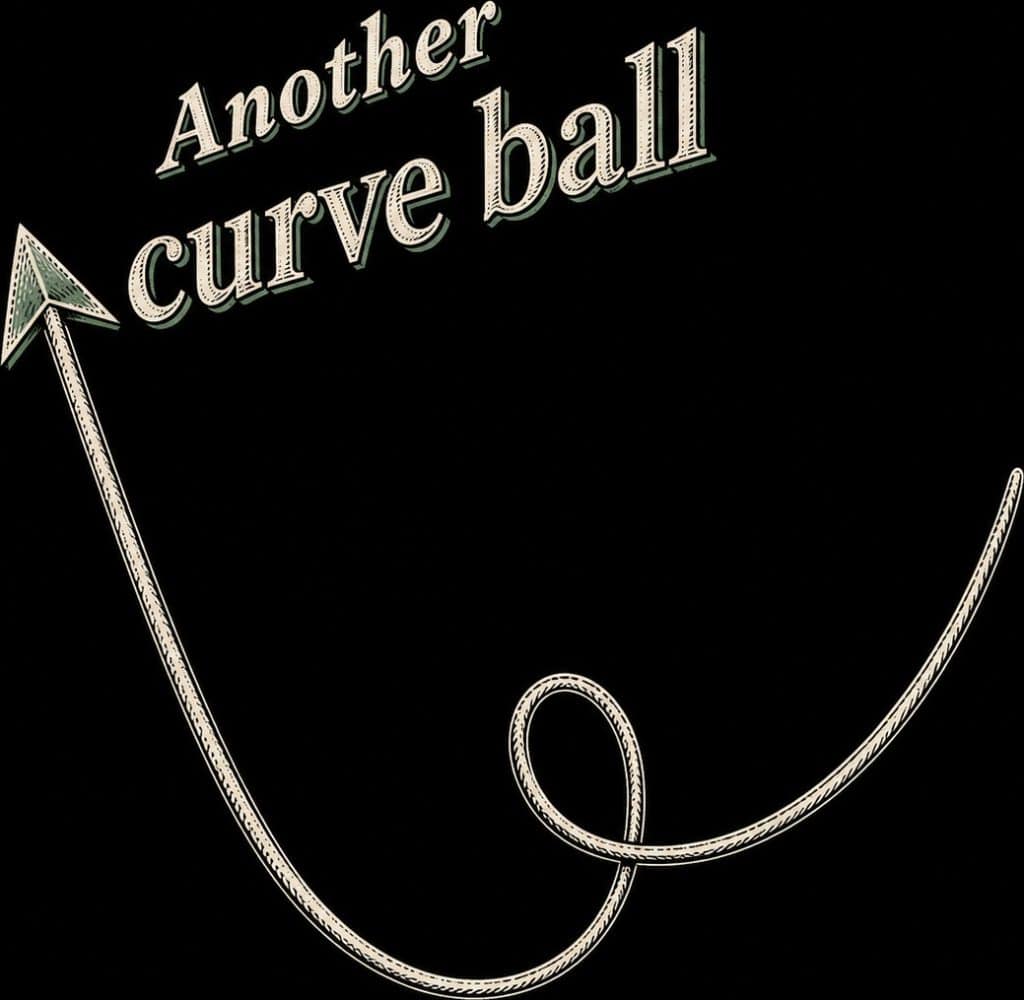 Flexible curve ball concept for sports or baseball imagery.