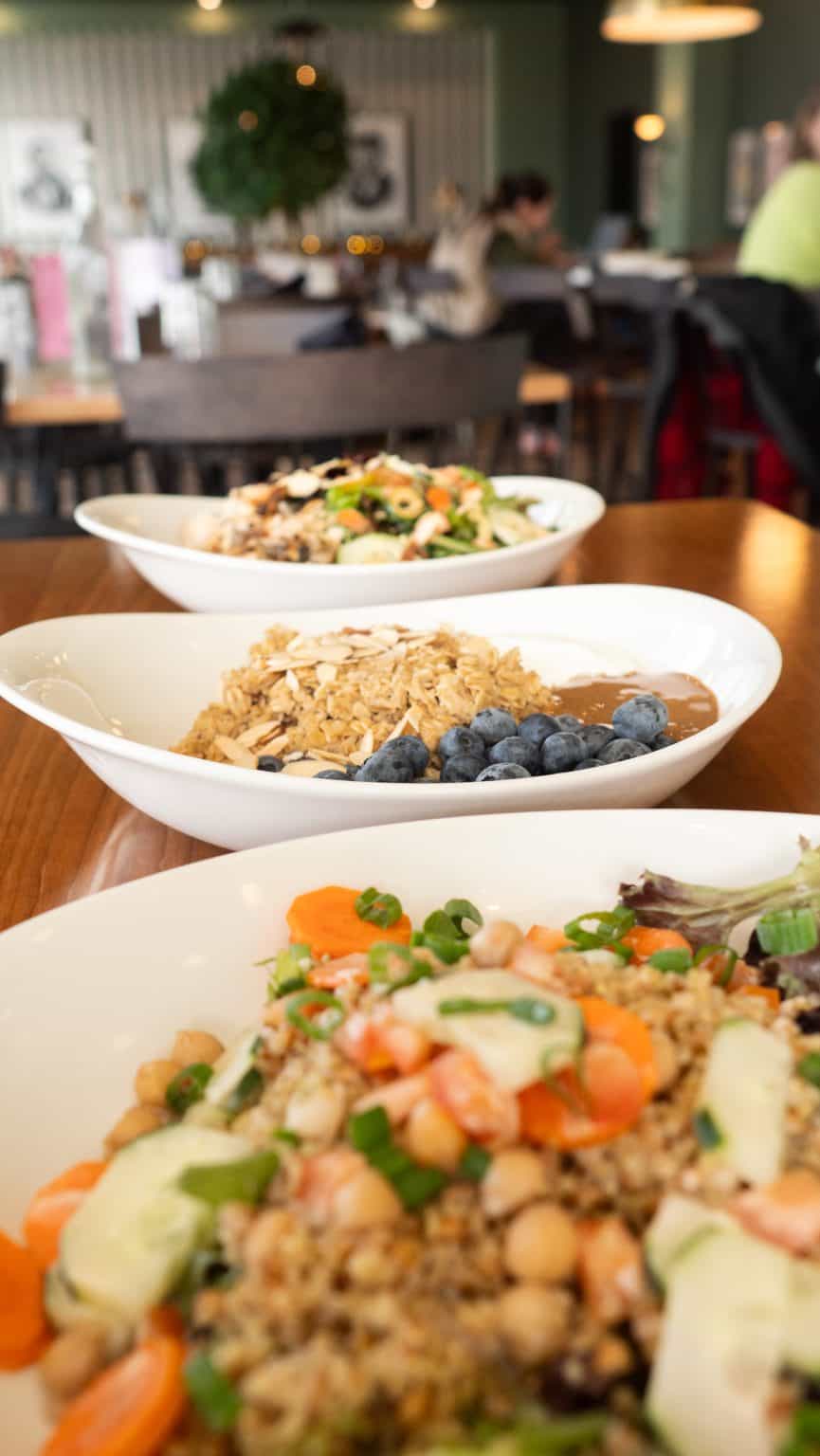 Fresh salads and dishes served at Spring Lake restaurant.