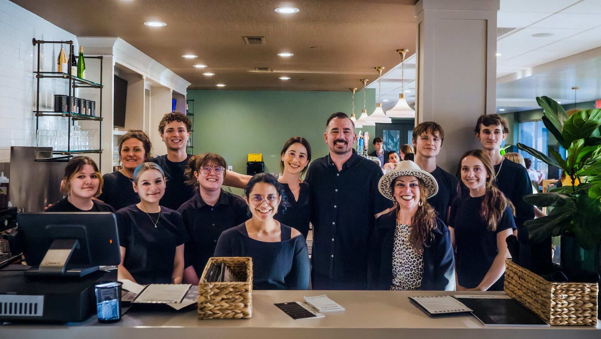 Staff team at Mudpenny restaurant, friendly and professional service.