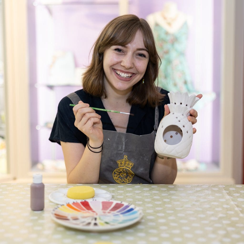 Paint your own pineapple lantern