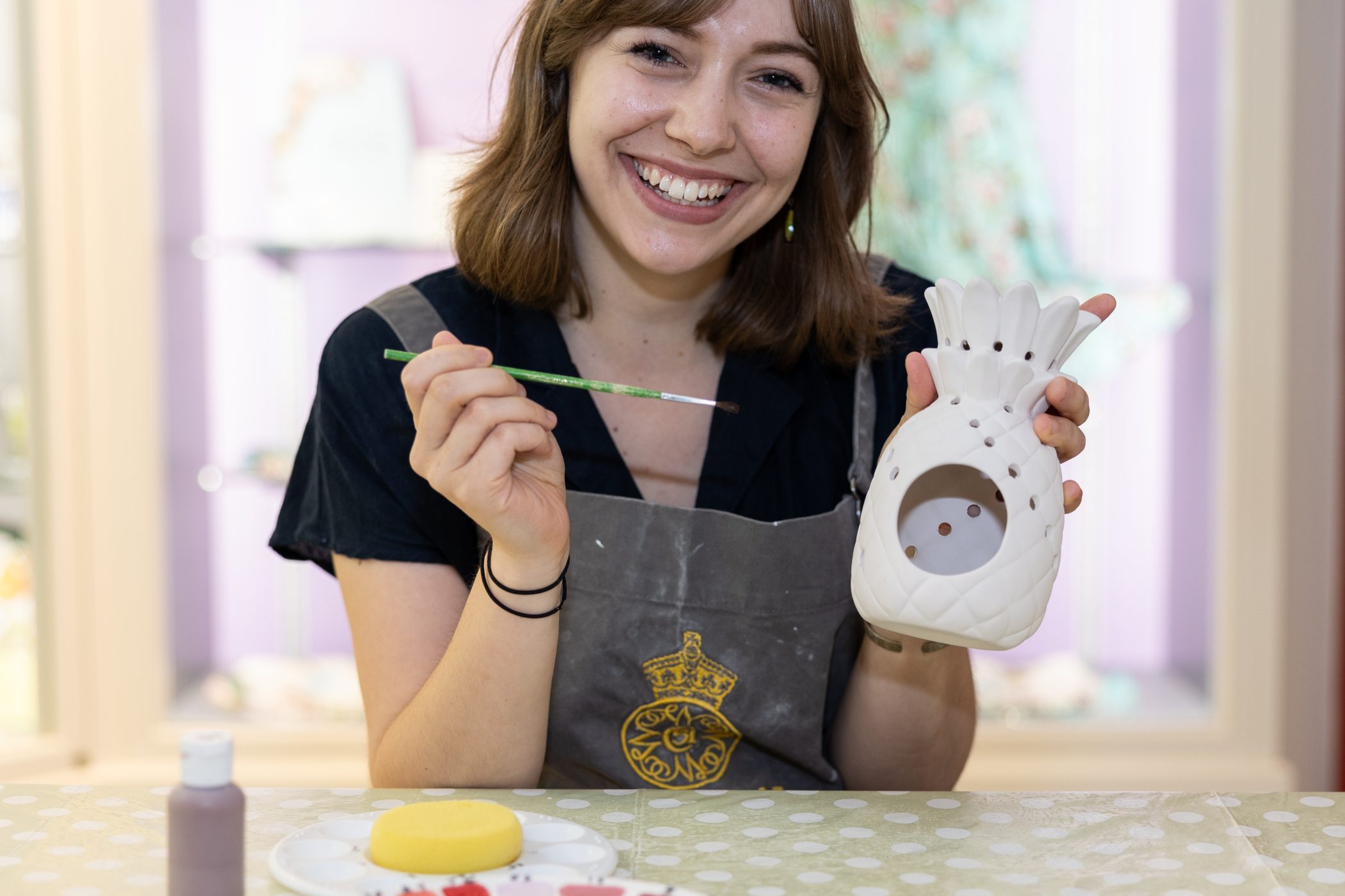 Paint your own pineapple lantern