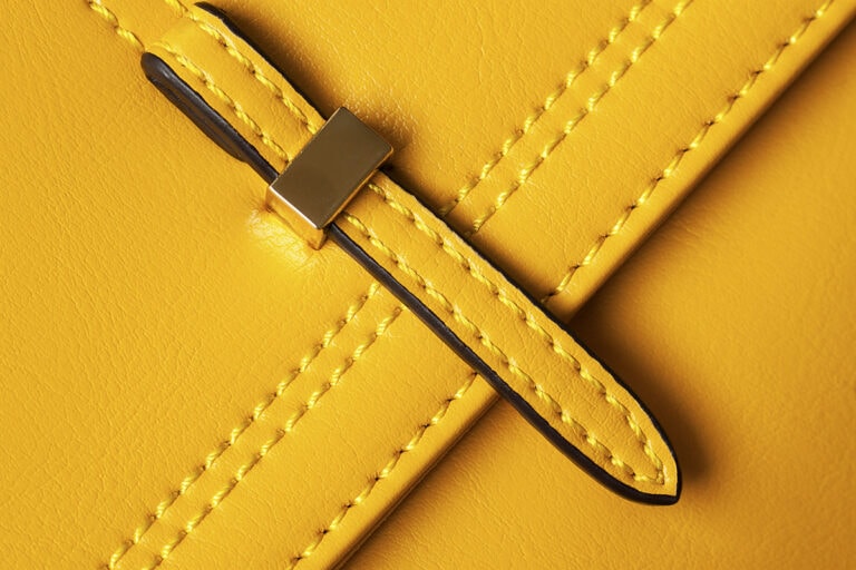 yellow leather bag