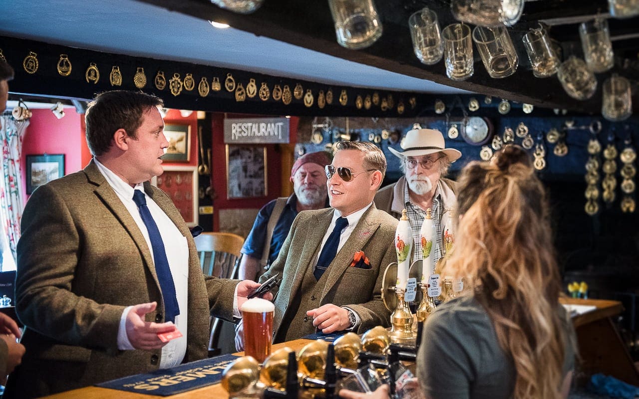 Groom preparation photograph Dorset country pub best man wedding morning wedding photography gallery