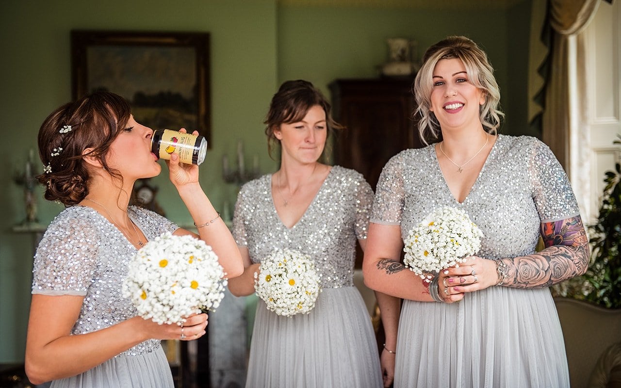 fun bridesmaid group photograph Parley Manor wedding venue Dorset