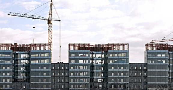 crane over new development build