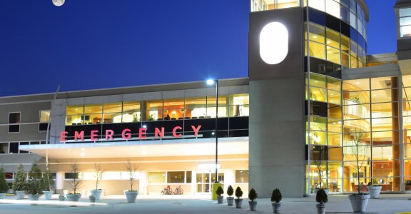 entrance of a hospital