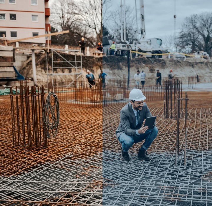 foreman analyzing construction site