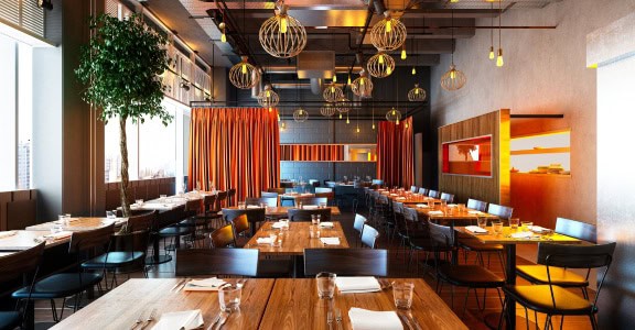 interior of modern and fancy restaurant