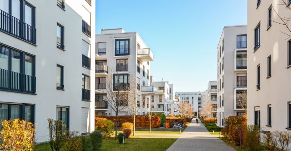 sunny day at an apartment