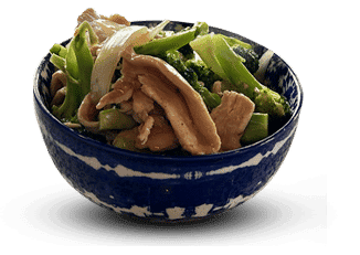 Tender broccoli florets wok-tossed in a rich sauce, delivering bold flavor and satisfying crunch with every bite.