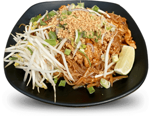  Thin rice noodles tossed with egg, peanuts, bean sprouts, and scallions in a tamarind-infused sauce—sweet, tangy, and irresistible.