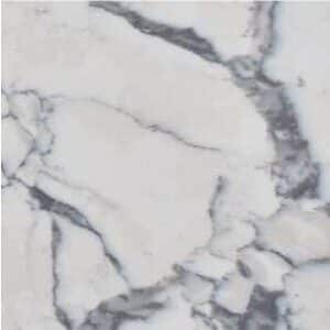 White marble surface with gray veining for kitchen or bathroom.