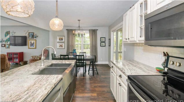 Modern kitchen with granite countertops