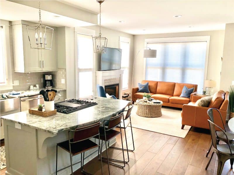 Modern Living Room with Open Kitchen