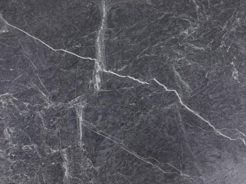 Close-up of black granite with white veining from Rock Solid Granite.
